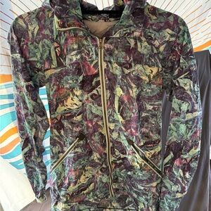 lululemon athletica Abstract Green and Purple Bomber Jacket